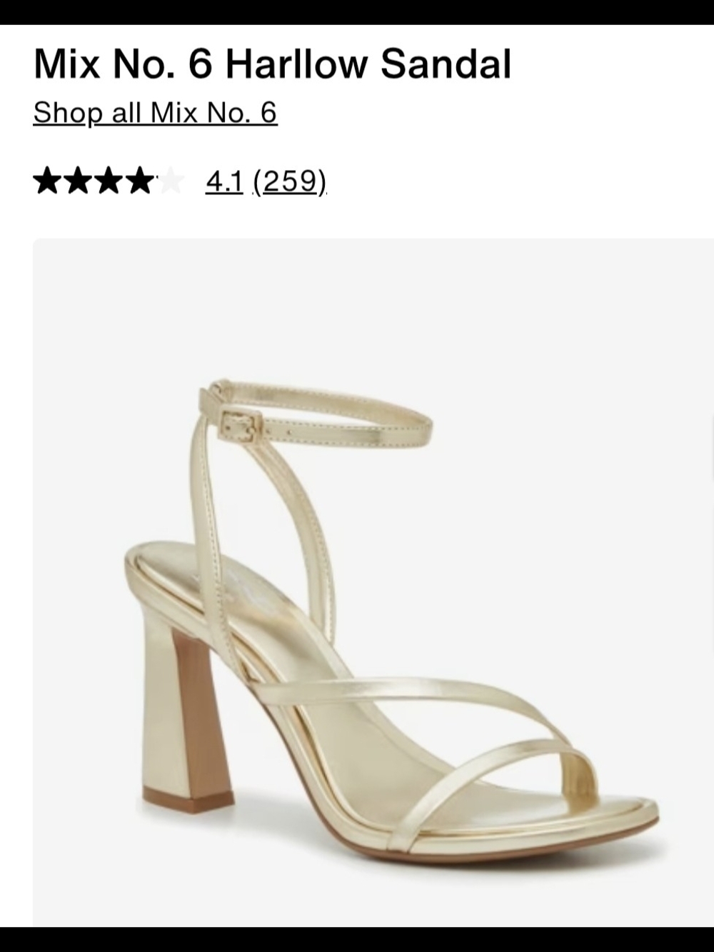 Mix No. 6 Metallic Gold Ankle-Strap Block Heel Sandal